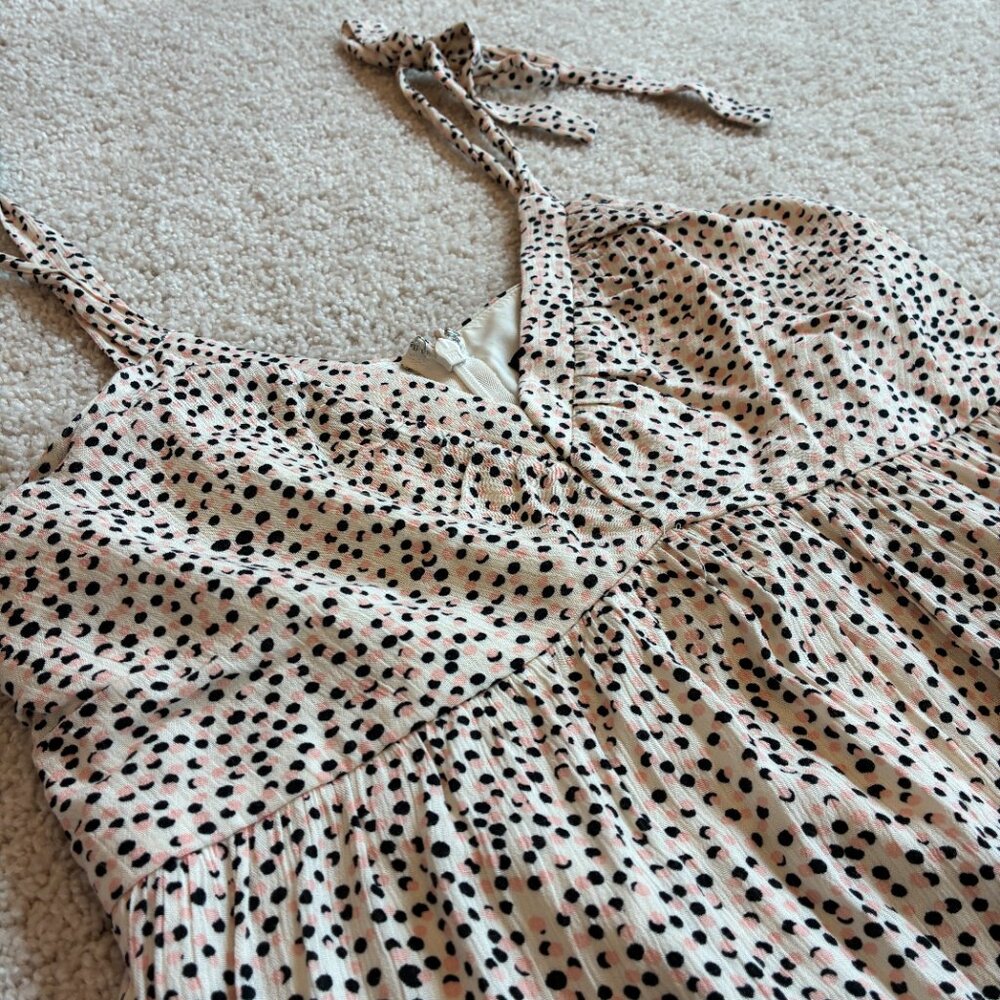 Express Cream/Black/Pink Adjustable Straps Maxi Summer Dress - Picture 3 of 15